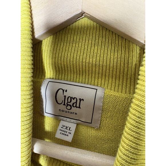 Cigar Couture Mens 2XL Turtle Neck Sweater Merino Wool Blend Mustard Yellow - Picture 4 of 7